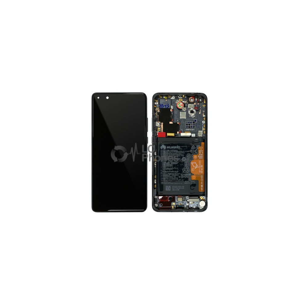 LCD e Vidro Completo com Frame e Bateria Black Huawei P40 Pro