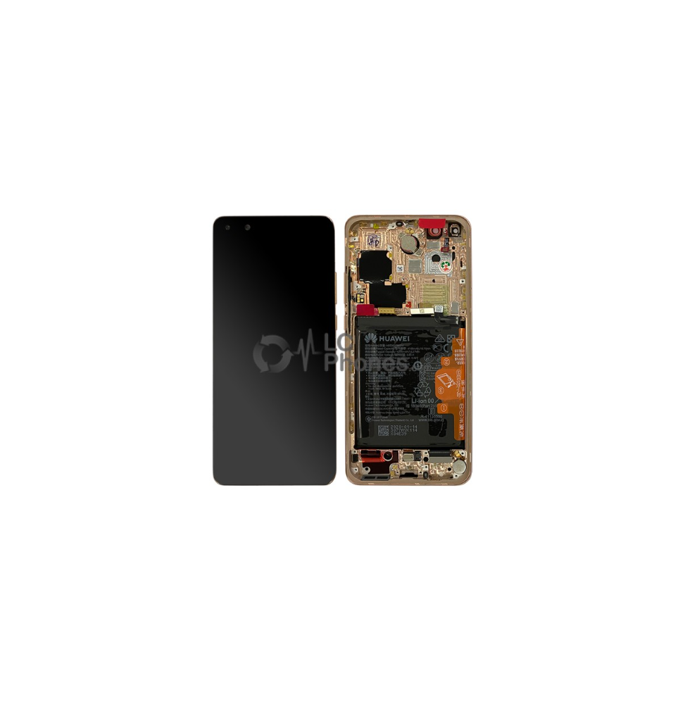 LCD e Vidro Completo com Frame e Bateria Blush Gold Huawei P40 Pro