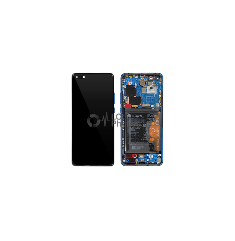 LCD e Vidro Completo com Frame e Bateria Deep Sea Blue Huawei P40 Pro